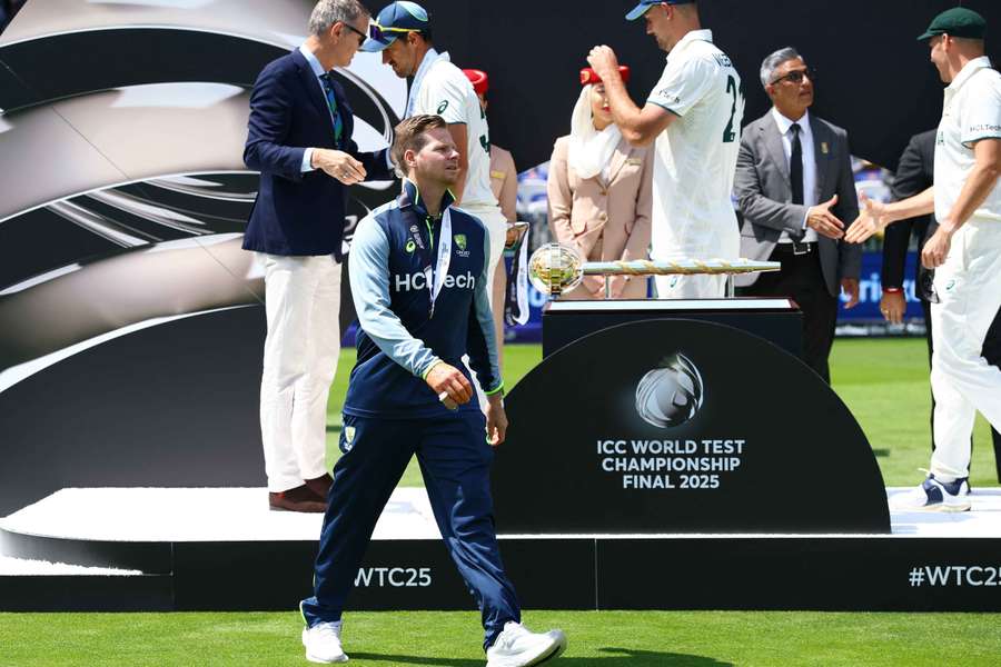 Australia's Steve Smith receiving his medal after the South Africa won the final