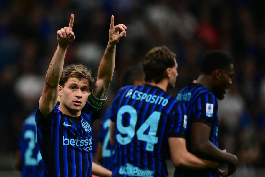 Nicolo Barella z Interu slaví gól proti Cagliari. 