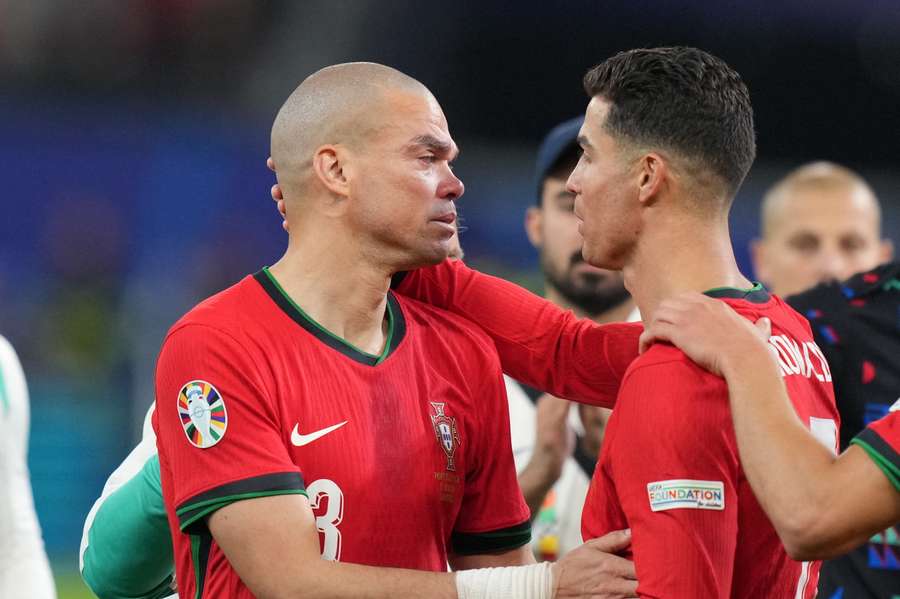 Pepe (L) and Ronaldo (R) set new record at Euro 2024