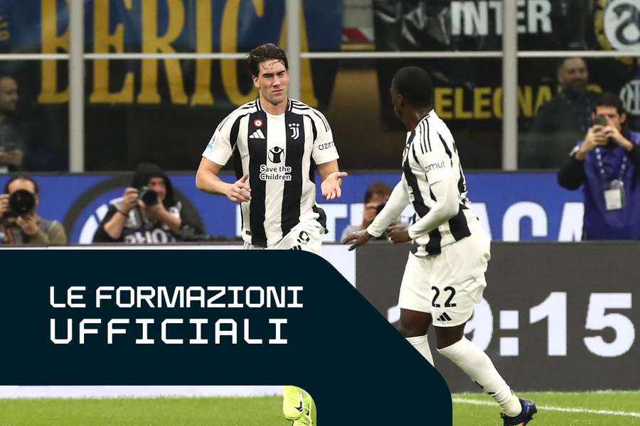 Dusan Vlahovic e Timothy Weah in Inter-Juventus