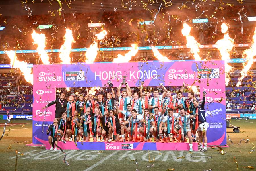 La selección argentina de rugby triunfa en Hong Kong.