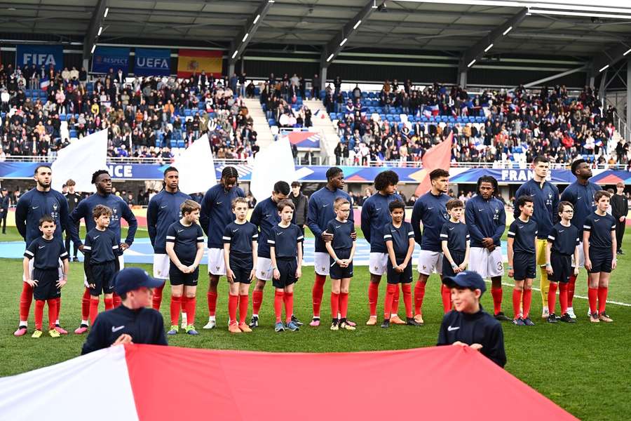 L'équipe de France Espoirs alignée face à l'Espagne en mars dernier.