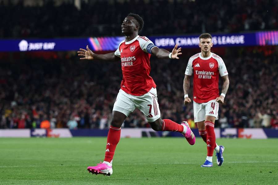 L'esultanza di Bukayo Saka