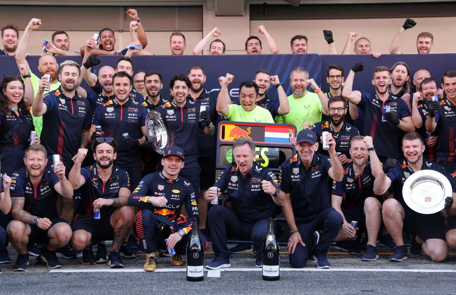 Red Bull festeja el triunfo en Barcelona Red Bull festeja el triunfo en Barcelona