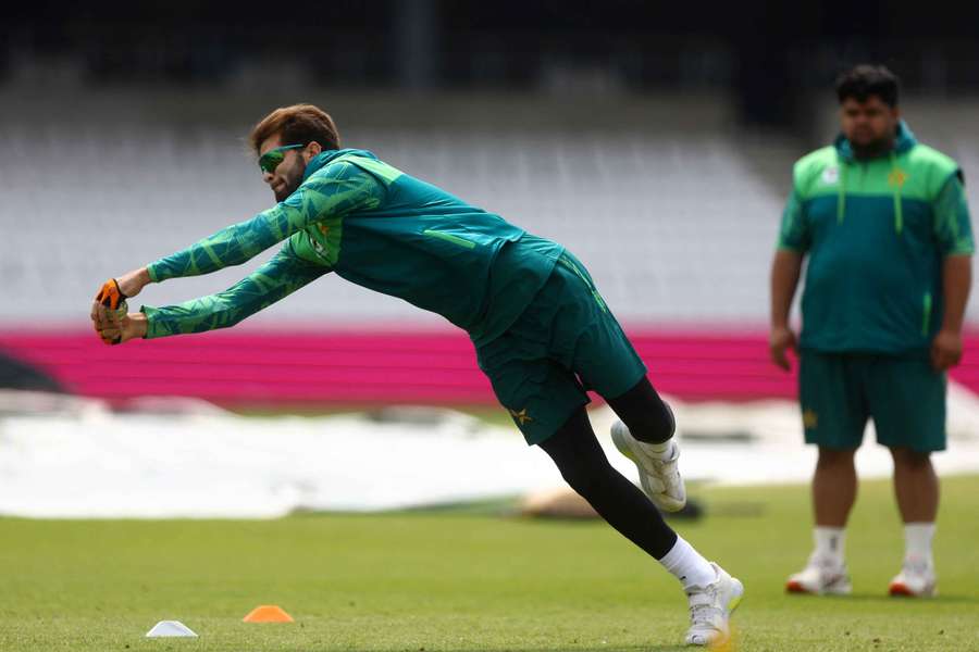 Pakistan's Shaheen Shah Afridi during a practice session
