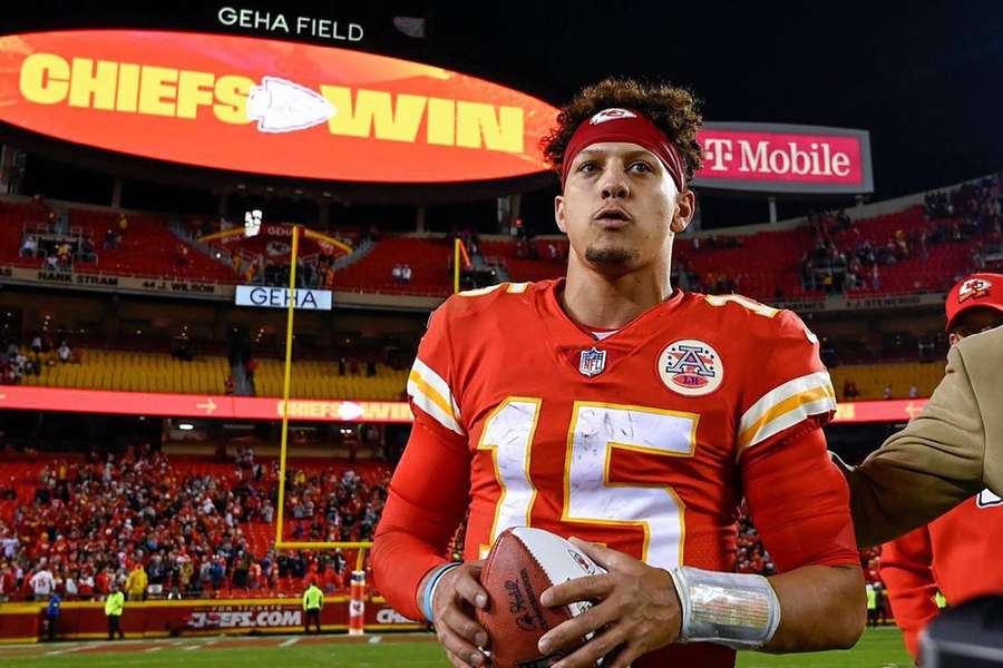 Patrick Mahomes în meciul câștigat cu 20-17 în fața celor de la Tennessee Titans