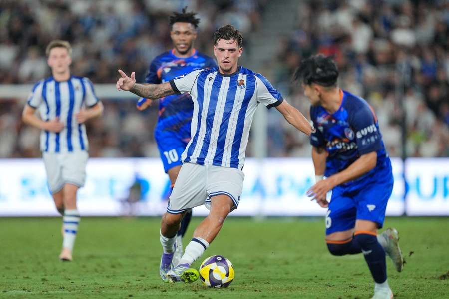 Javi López, con la Real Sociedad
