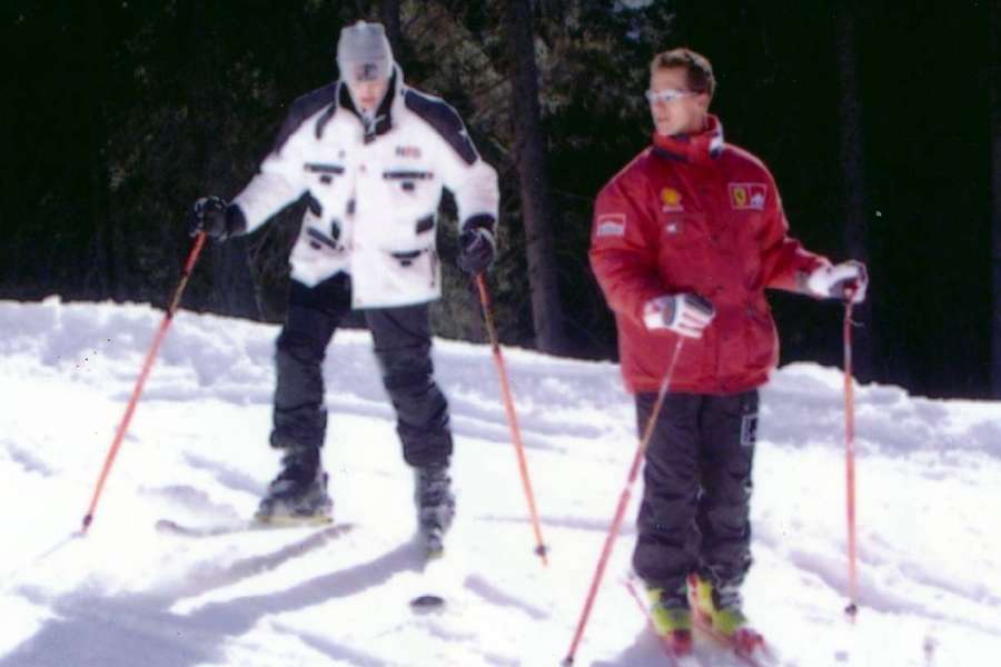 Michael Schumacher e Ralf, entusiastas do esqui