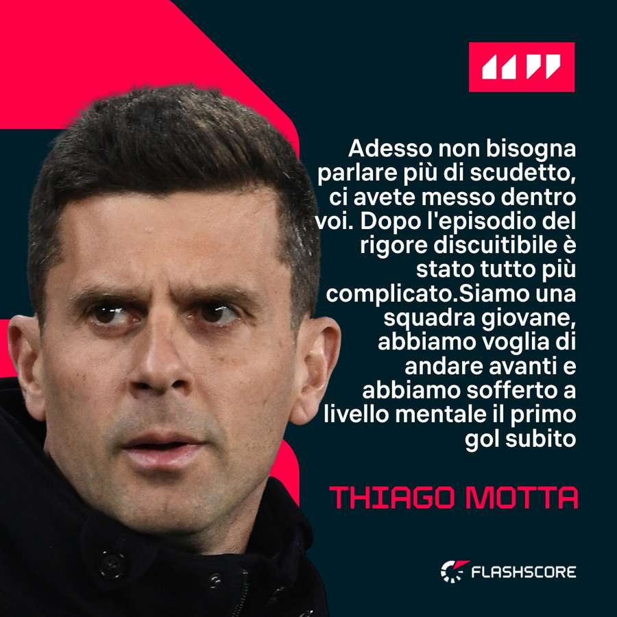 Le parole di Thiago Motta dopo il ko contro l'Atalanta