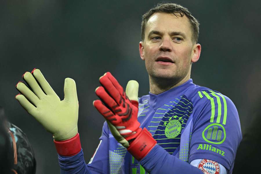 Manuel Neuer applauds fans after Bayern Munich's match against Borussia Monchengladbach last month
