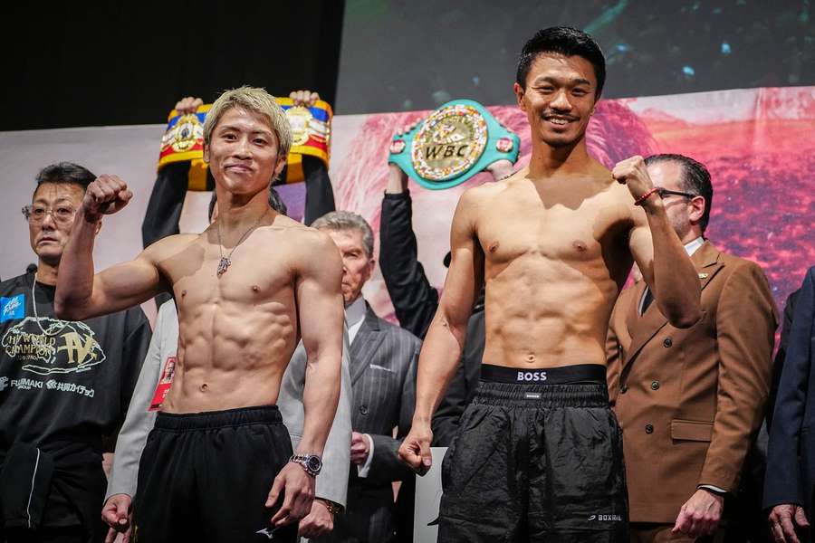 Nakatani (R) faces off with Inoue