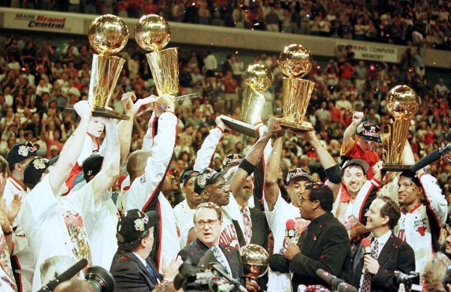 The Chicago Bulls won six Larry O'Brien trophies with Michael Jordan