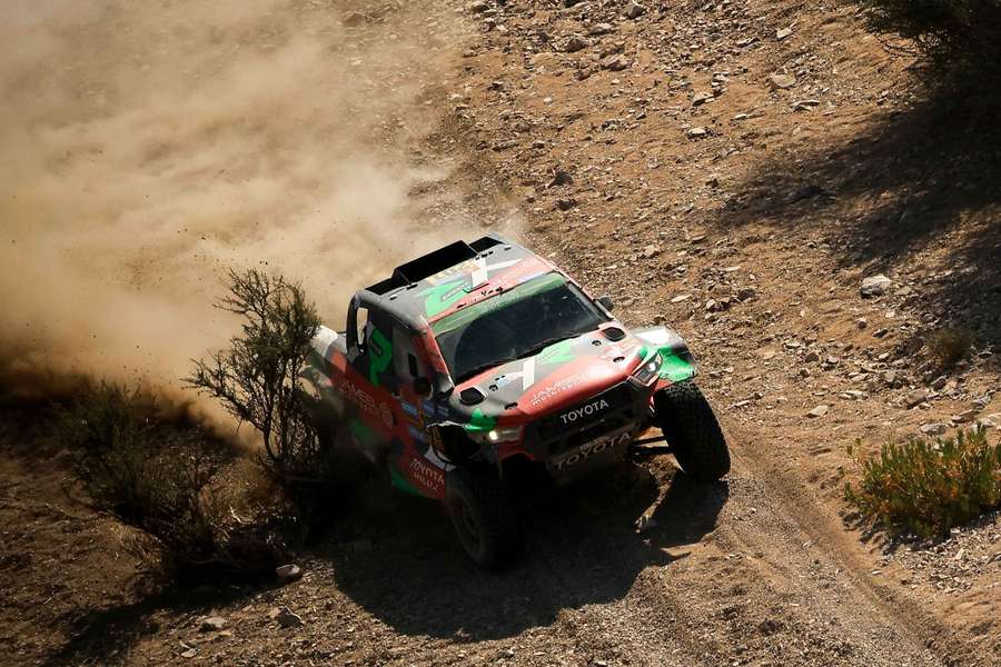 Yazeed Al-Rajhi in action during the second stage Yazeed Al-Rajhi in action during the second stage