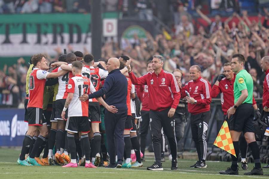 Feyenoord players celebrate