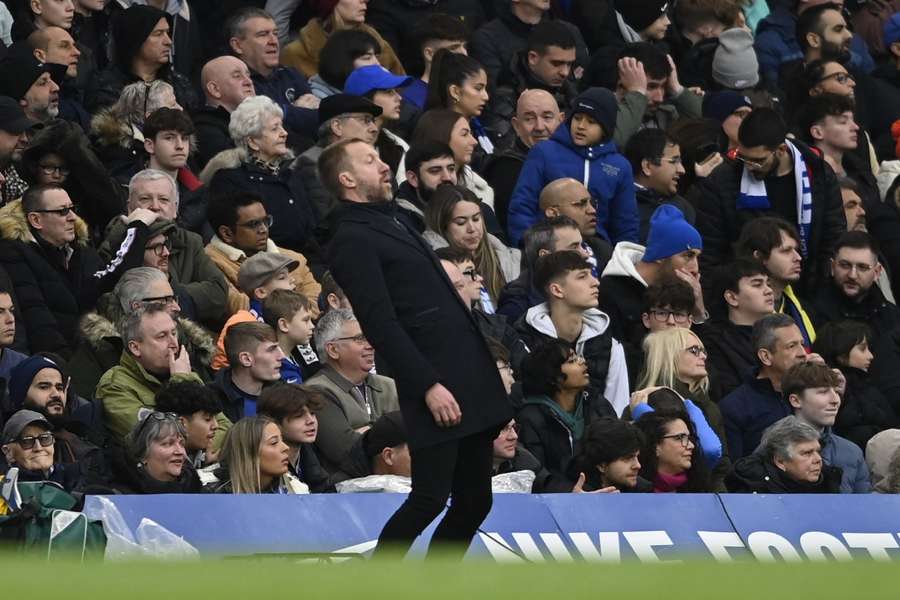 Chelsea manager Graham Potter reacts during the match