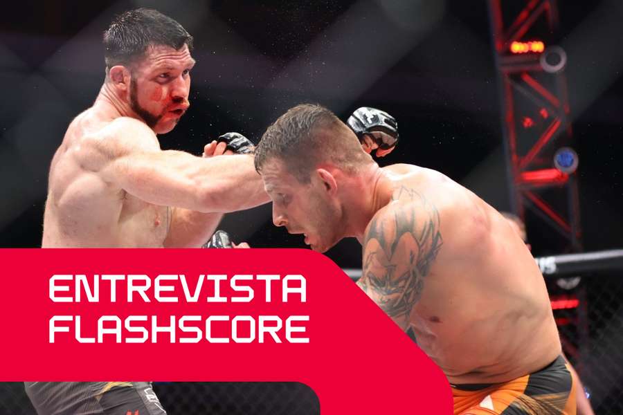 Will Fleury (esquerda) dá um soco em Krysztof Jotko durante o PFL 1 em Las Vegas em 2023