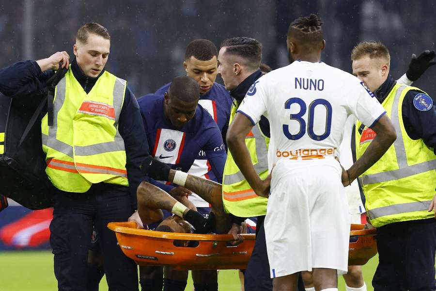 Kimpembe came off during the game against Marseille