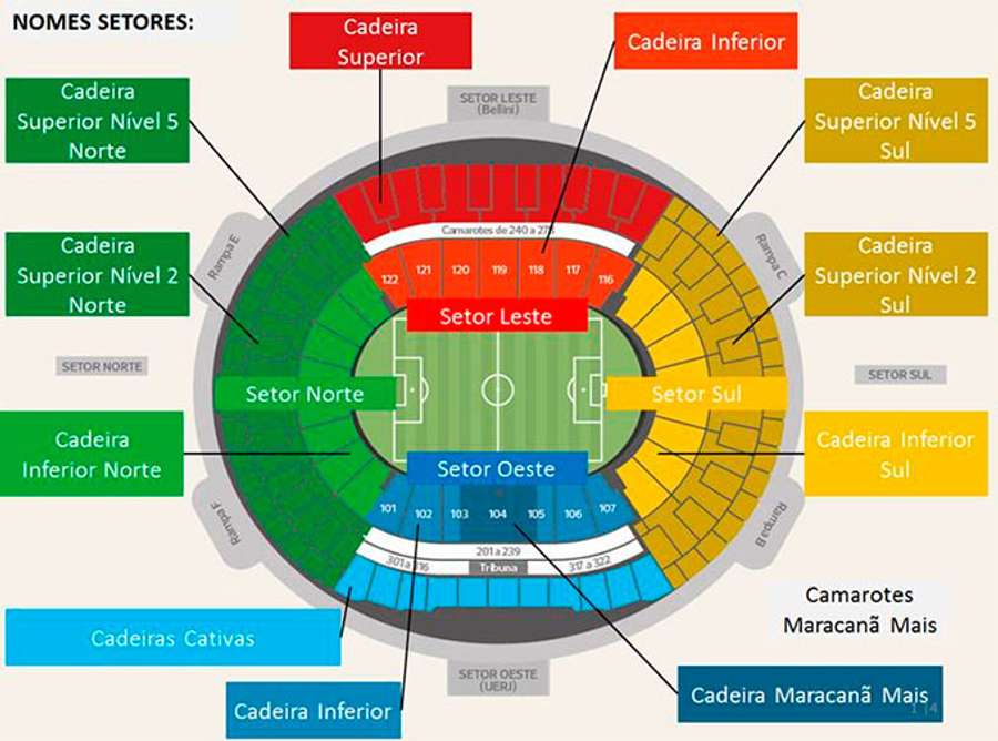 Mapa de assentos do Maraca