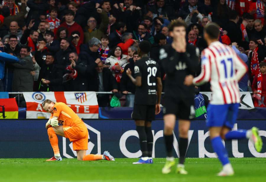 Antonin Kinsky reacts after conceding a goal