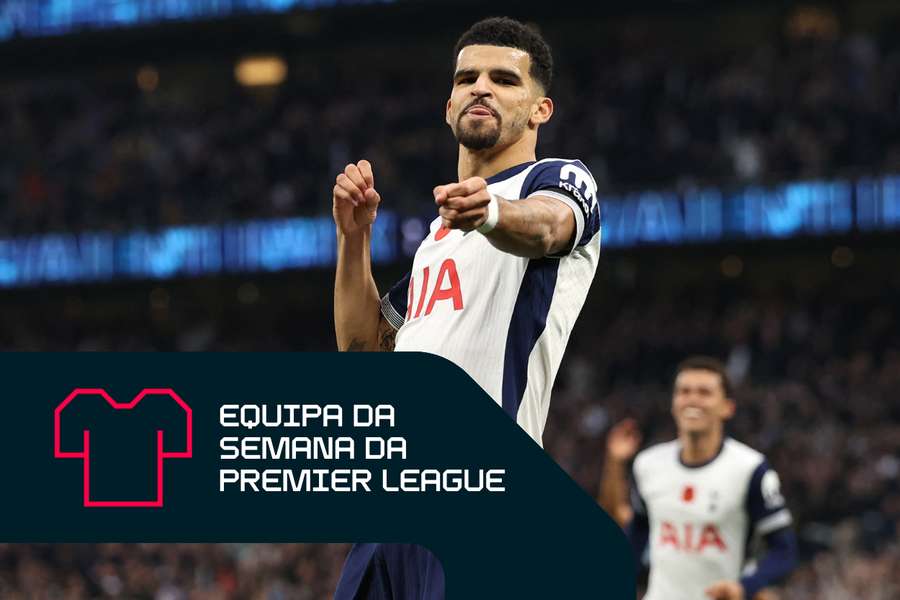 Dominic Solanke, do Tottenham, festeja contra o Aston Villa