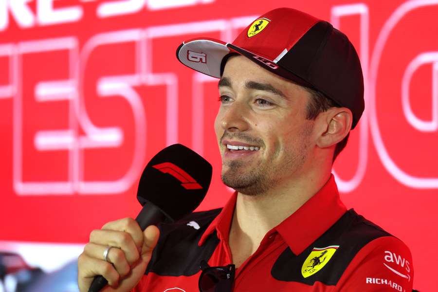 Charles Leclerc lors de la conférence de presse ce samedi.