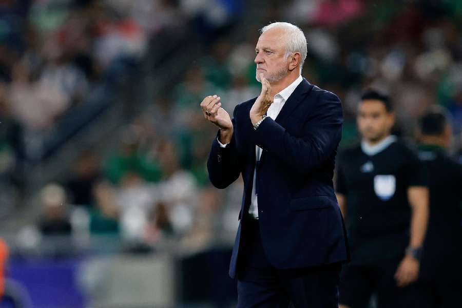 Iraq head coach Graham Arnold on the touchline. Iraq head coach Graham Arnold on the touchline.