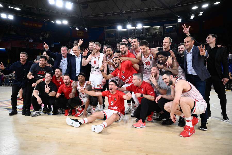El Olympiacos celebra en el Palau el pase a la Final Four de la Euroliga