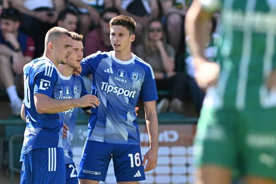 Radost Hanáků z první branky do sítě Bohemians.