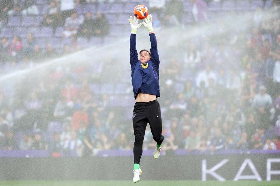 Marc-André ter Stegen beim Aufwärmen in Valladolid.