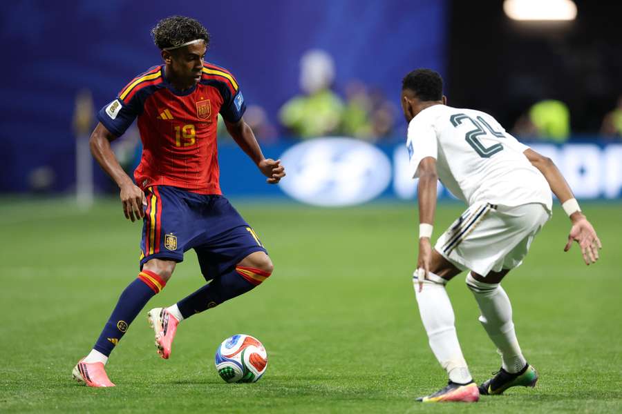 Lamine Yamal (Espagne) lors du match de Coupe du monde 2026 entre l'Espagne et l'Arabie saoudite, le 21 juin 2026 à Atlanta. Lamine Yamal (Espagne) lors du match de Coupe du monde 2026 entre l'Espagne et l'Arabie saoudite, le 21 juin 2026 à Atlanta.