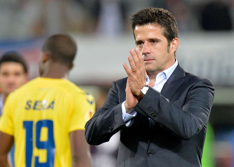 Marco Silva como treinador do Estoril num jogo da Liga Europa em 2013 Marco Silva como treinador do Estoril num jogo da Liga Europa em 2013