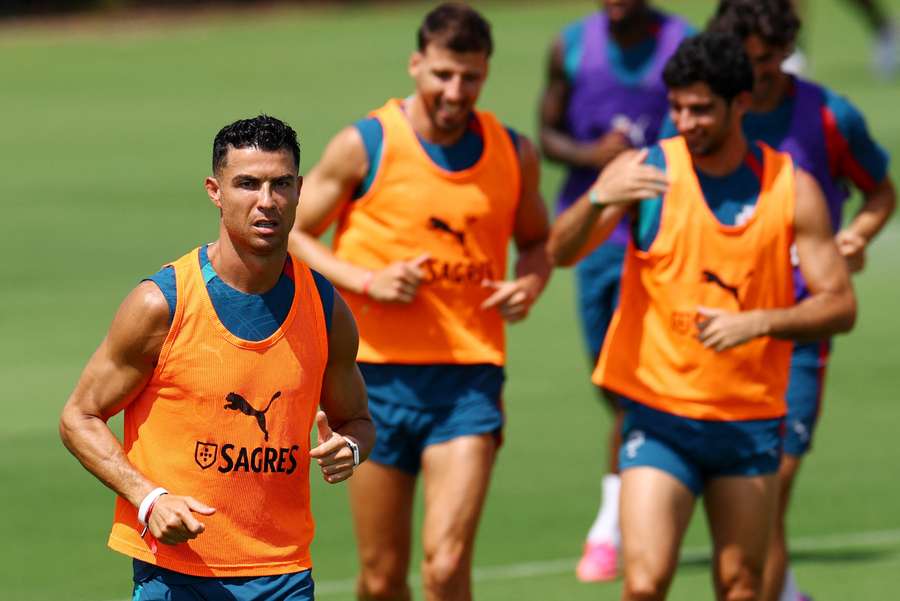 Ronaldo no treino da seleção nacional Ronaldo no treino da seleção nacional