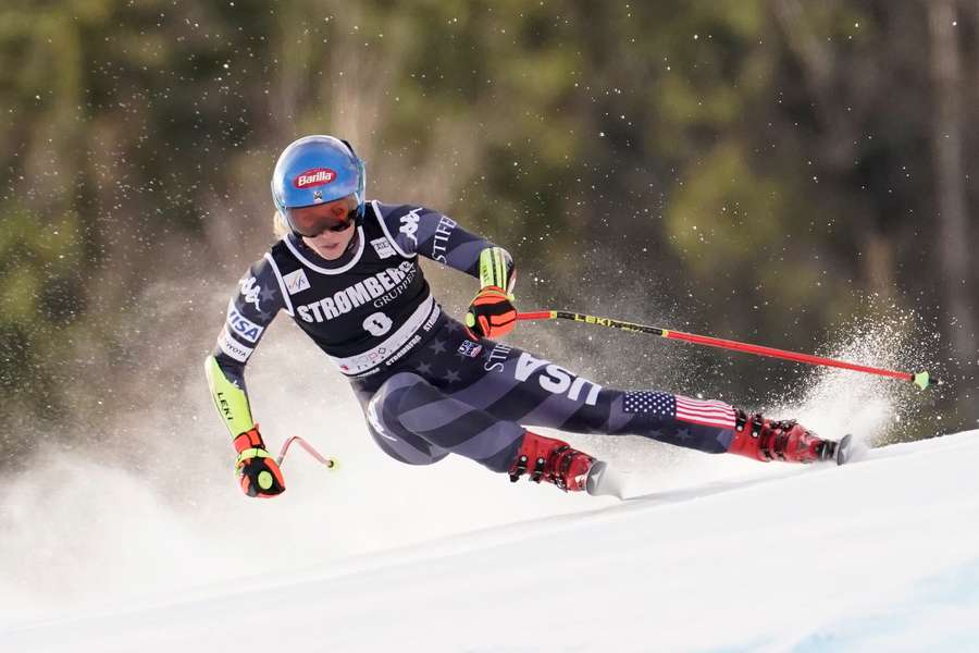 Shiffrin in actie op de super-G 