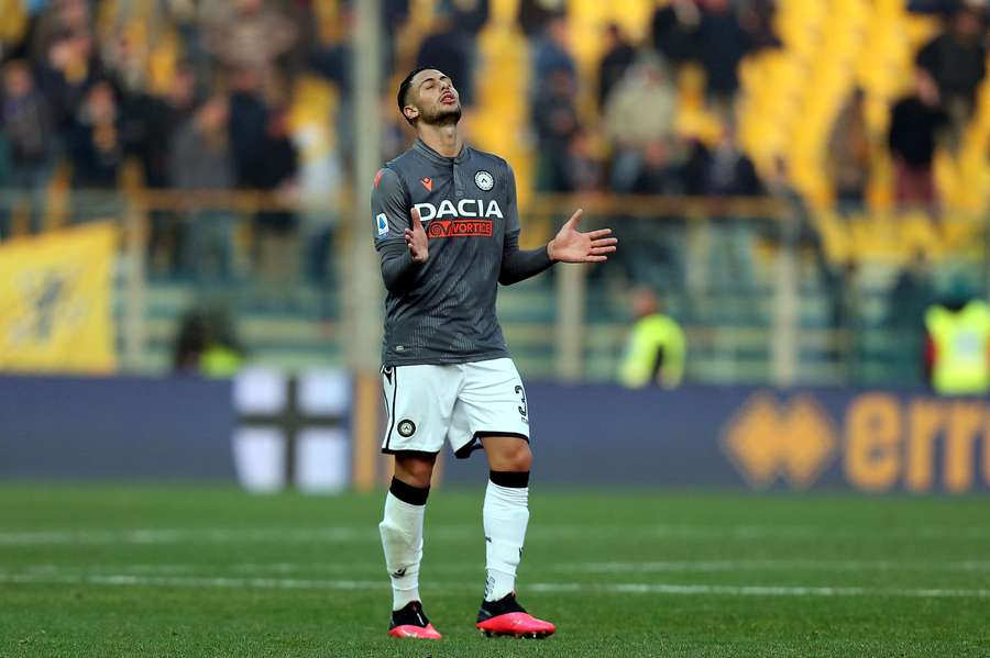 Rolando Madragora con la maglia dell'Udinese