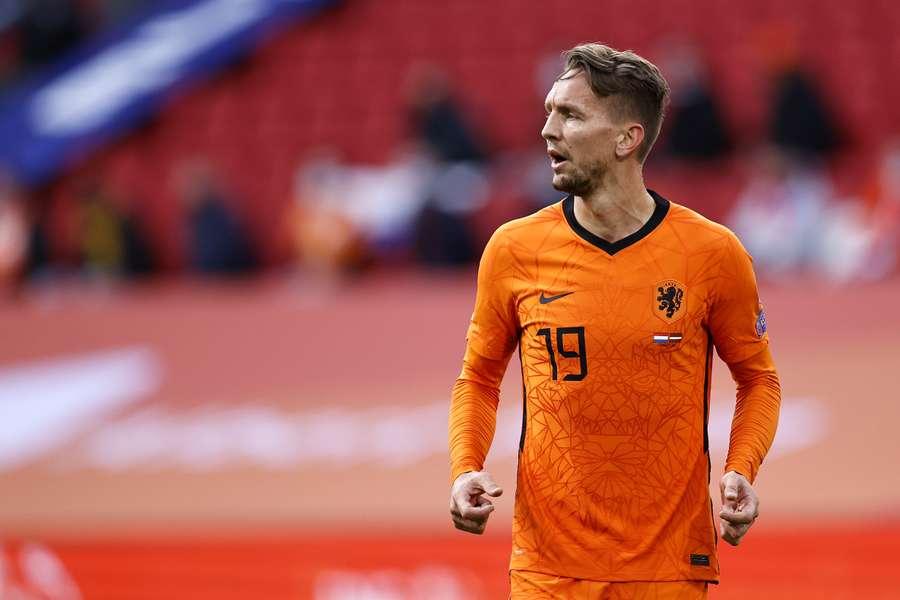 De Jong tijdens Nederland - Letland in 2021