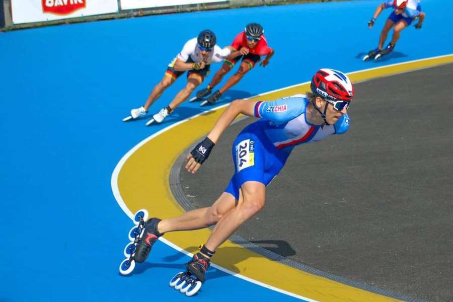 Matoděj Jílek během juniorského ME v inline bruslení.