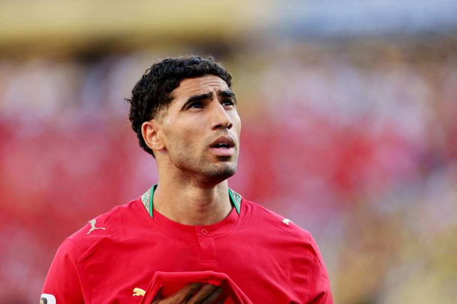 Achraf Hakimi in action for Morocco Achraf Hakimi in action for Morocco