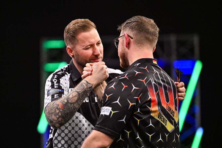 Lukas Wenig mit Danny Noppert beim Grand Slam-Viertelfinale 2025. Lukas Wenig mit Danny Noppert beim Grand Slam-Viertelfinale 2025.