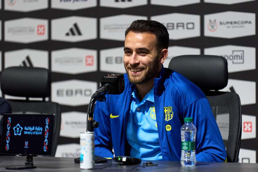 Eric García, durante la rueda de prensa