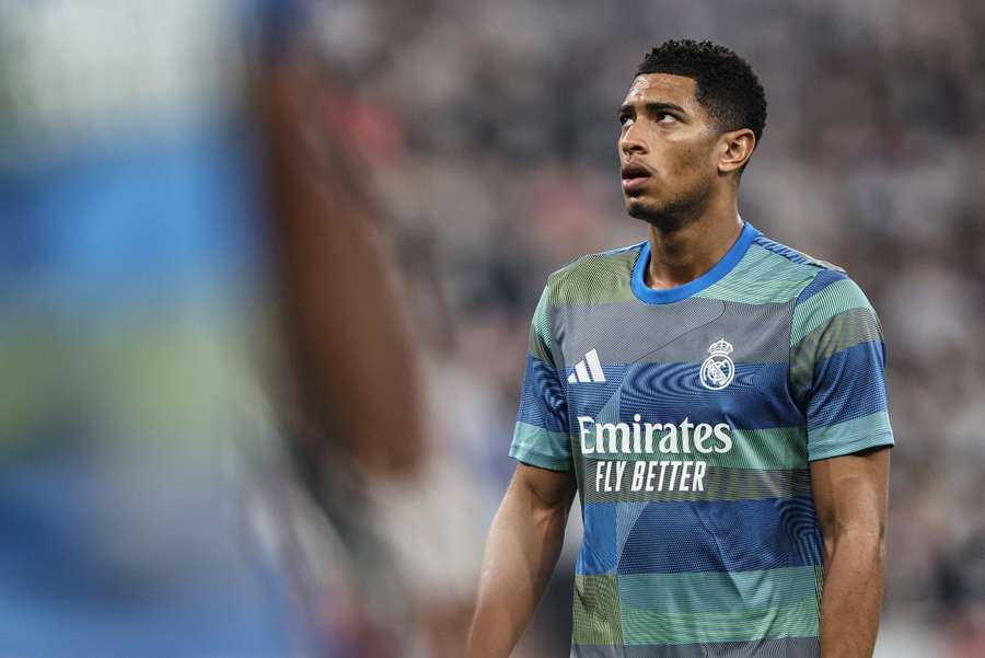 Bellingham, en el calentamiento de la Supercopa