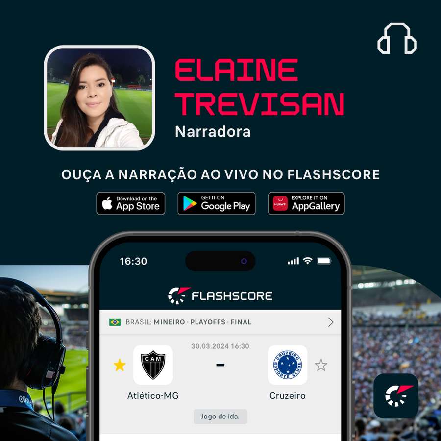 Flashscore transmite final do Mineiro com narração ao vivo