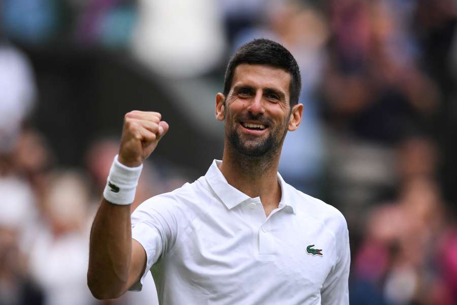 Djokovic celebra un triunfo.