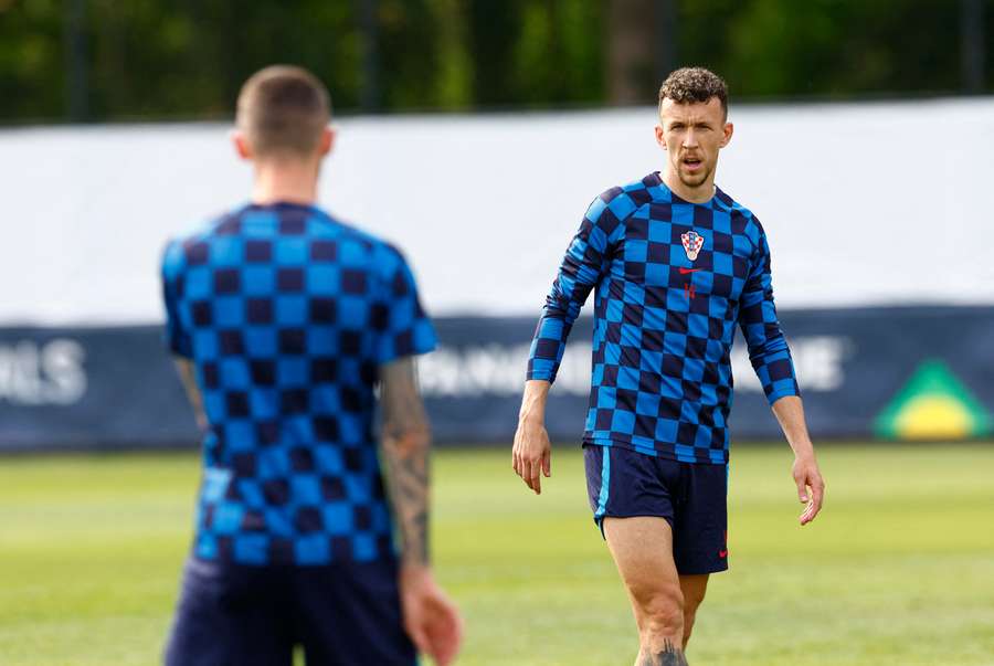 Perisic in training with Croatia