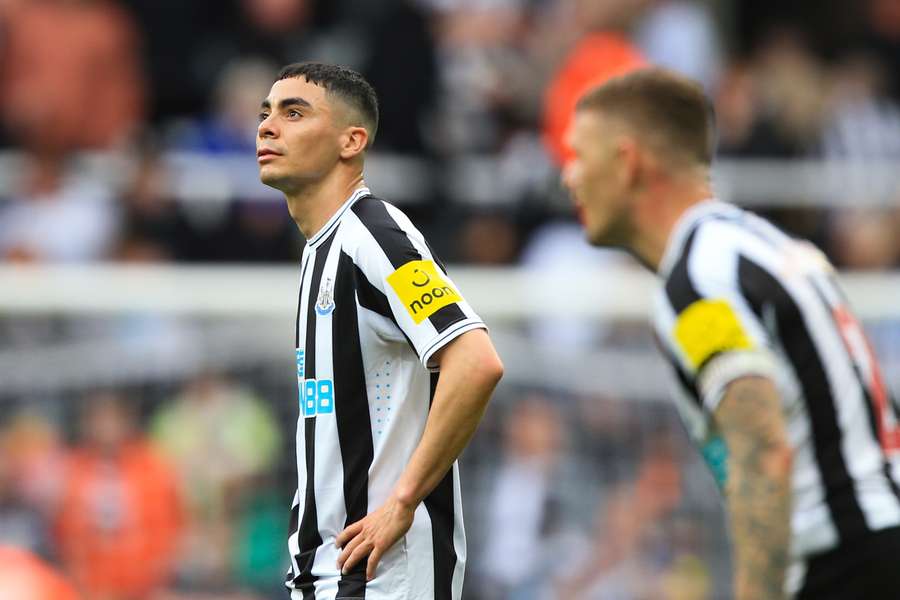 Newcastle United's Paraguayan midfielder Miguel Almiron looks on during the English Premier League football match between Newcastle United and Arsenal