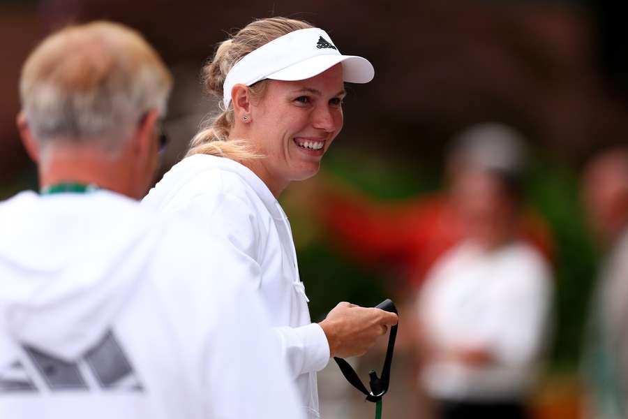 Caroline Wozniacki i godt humør før Wimbledon