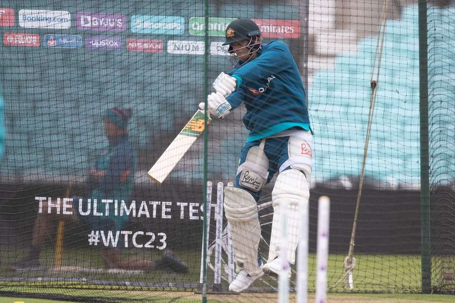 Smith in the batting nets during Australia training