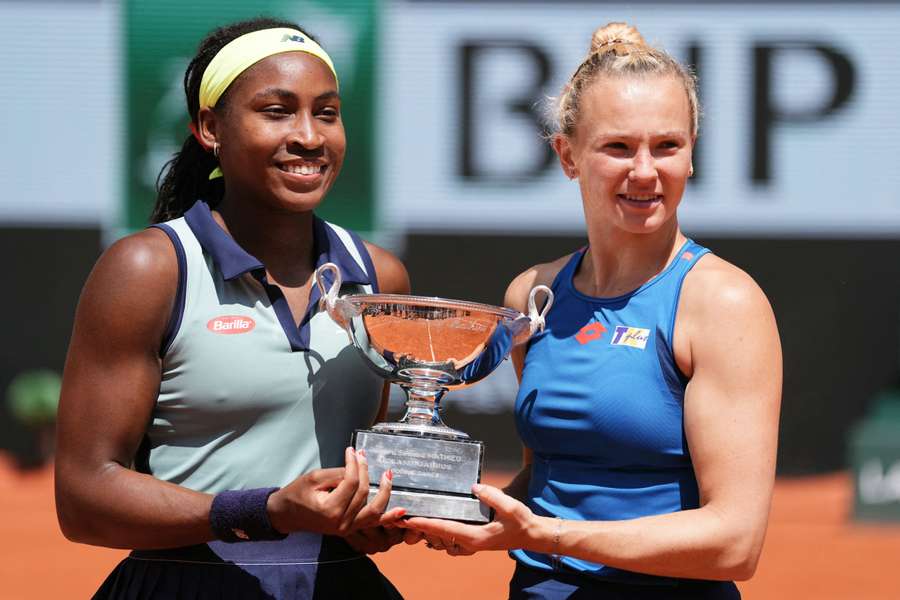 Coco Gauff (links) boekte haar eerste eindzege in het dubbelspel op een grand slam