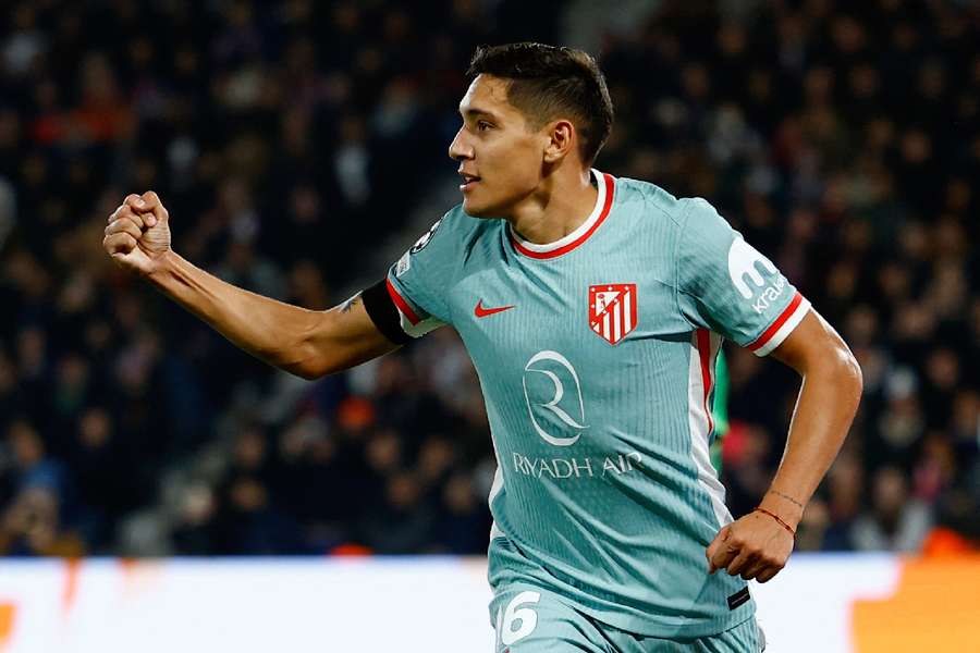 Molina celebrates goal for Atletico Madrid