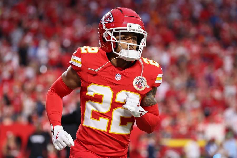 Trent McDuffie on the field during a game Trent McDuffie on the field during a game