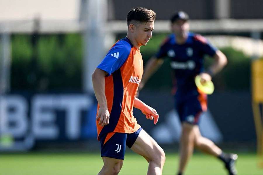 Francisco Conceição no treino da Juventus